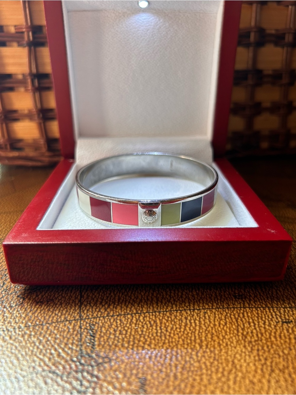 COACH 65th ANNIVERSARY Signature Striped Enamel Bangle Bracelet -EUC- - Picture 12 of 16
